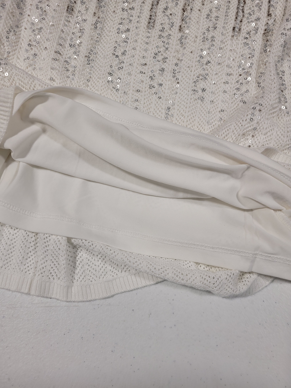 Women’s Sequin Knit Camisole Tank Top - White - Picture 4 of 4